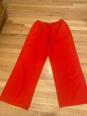 L Space Large Tomato Red Drawstring Pants NWT